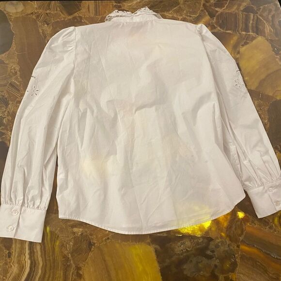 Zara embroidered/ crochet collar blouse, XL - Picture 5 of 15